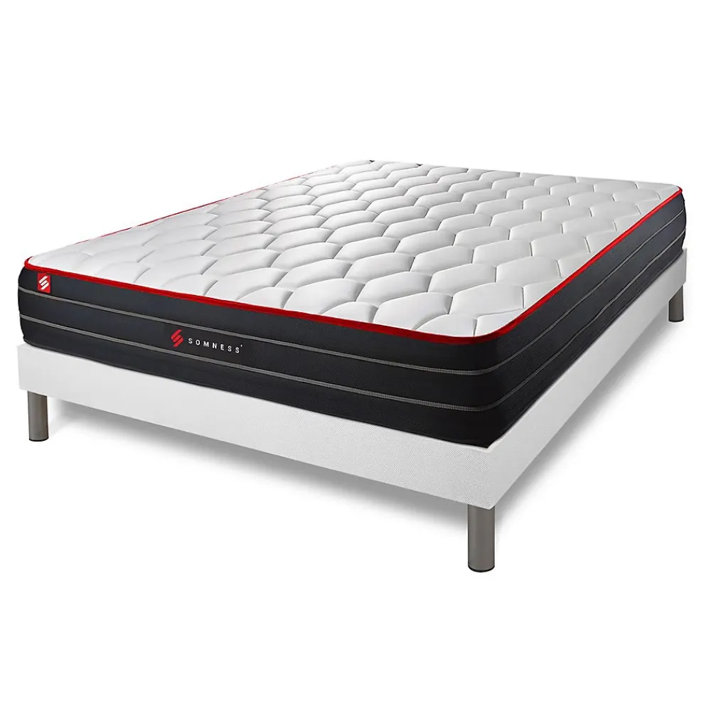 Somness Ensemble Ressorts ensachés et mémoire de forme de confort Equilibré avec sommier kit* Ensemble Sommier Et Matelas