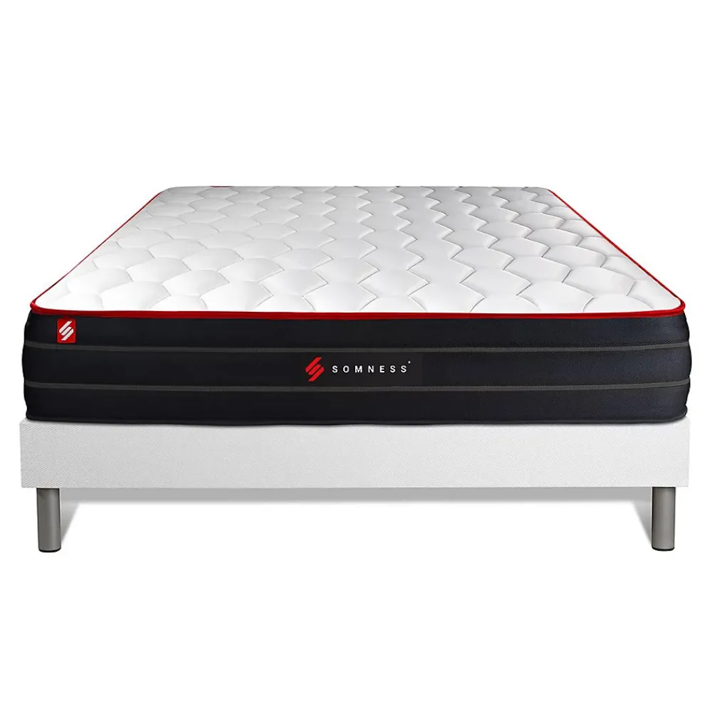 Somness Ensemble Ressorts ensachés et mémoire de forme de confort Equilibré avec sommier kit* Ensemble Sommier Et Matelas