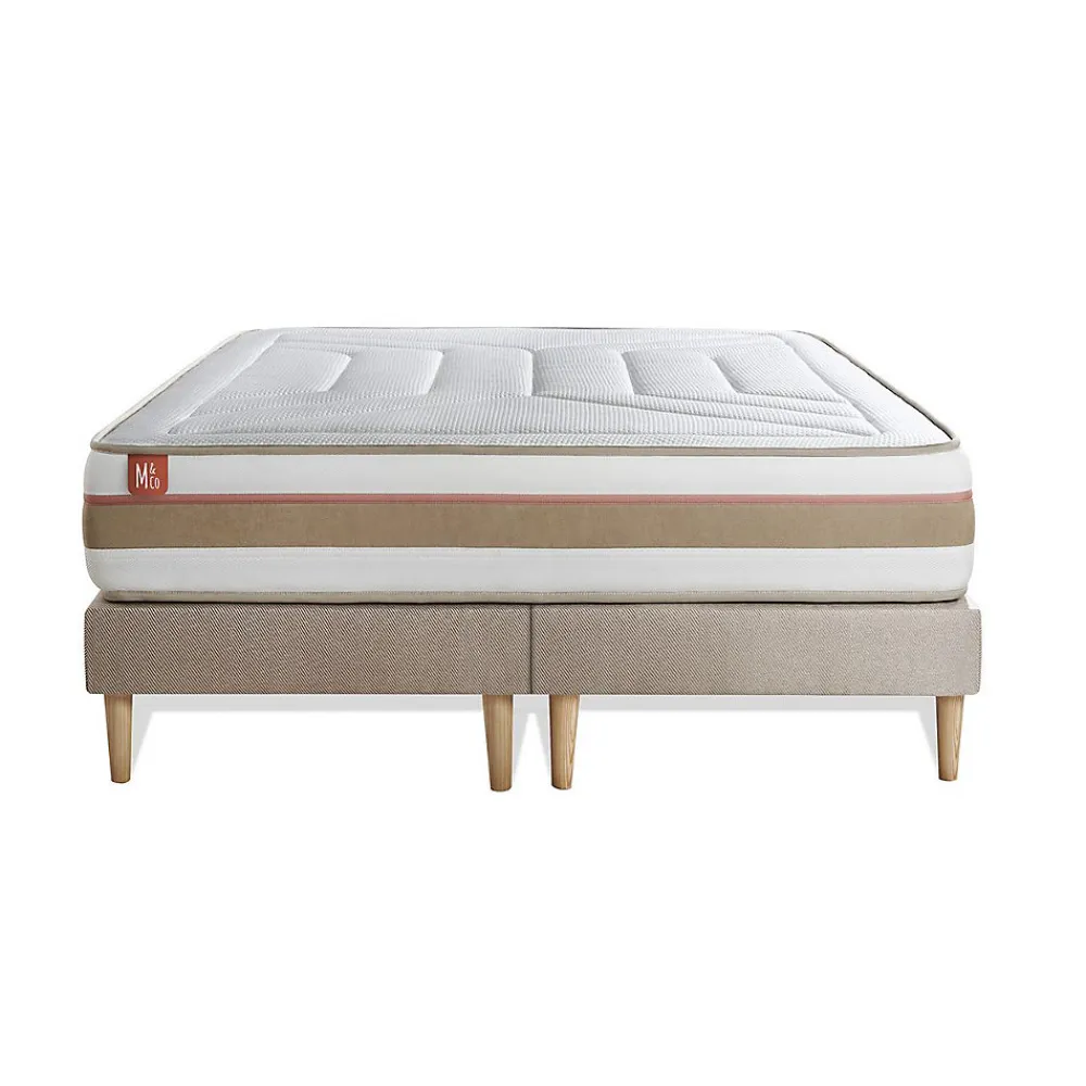 Ensemble Ressorts ensachés et mémoire de forme de confort Equilibré avec sommier tapissier>Marmottes & Co Outlet
