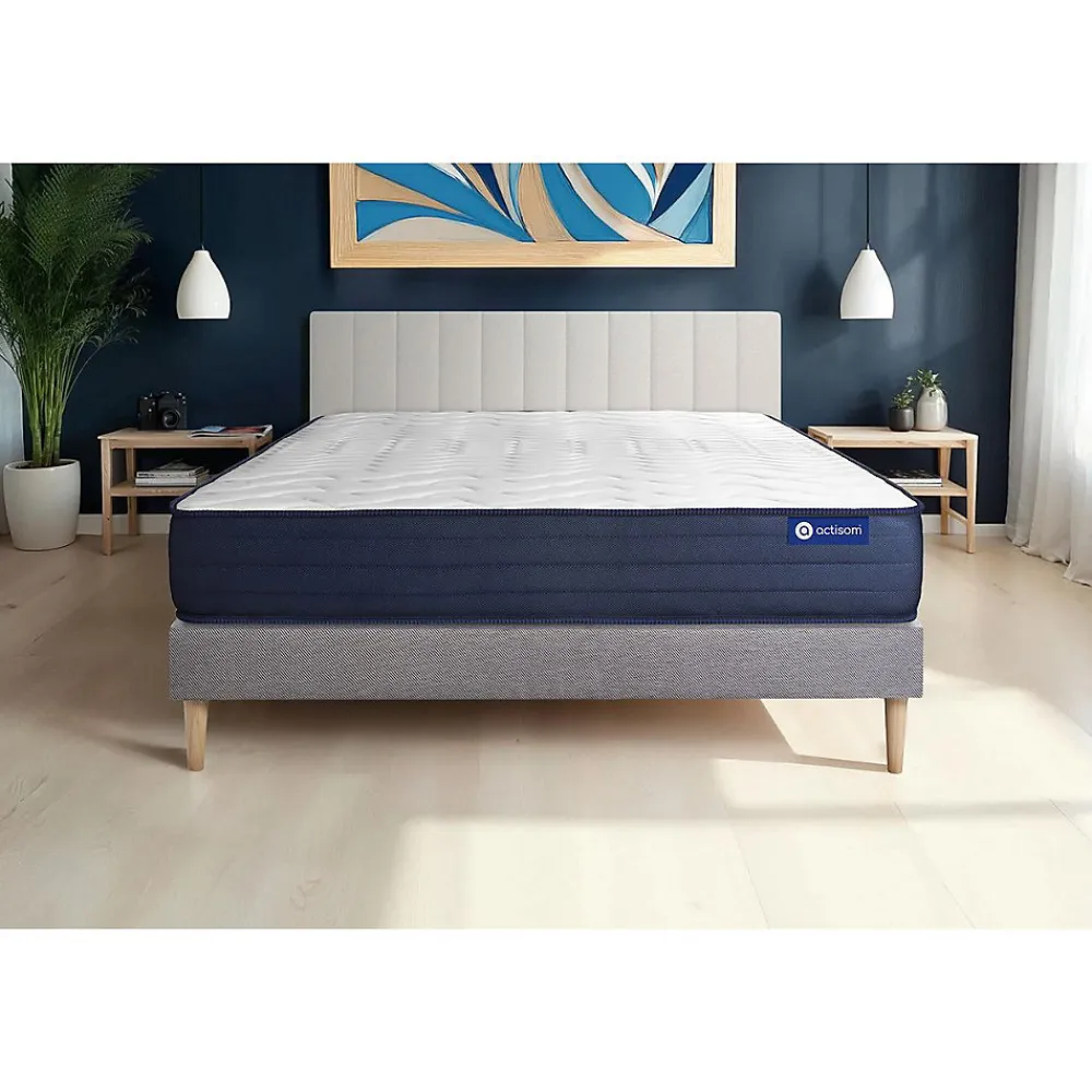 Actisom Ensemble Ressorts ensachés et mémoire de forme de confort Très ferme avec sommier kit* Ensemble Sommier Et Matelas