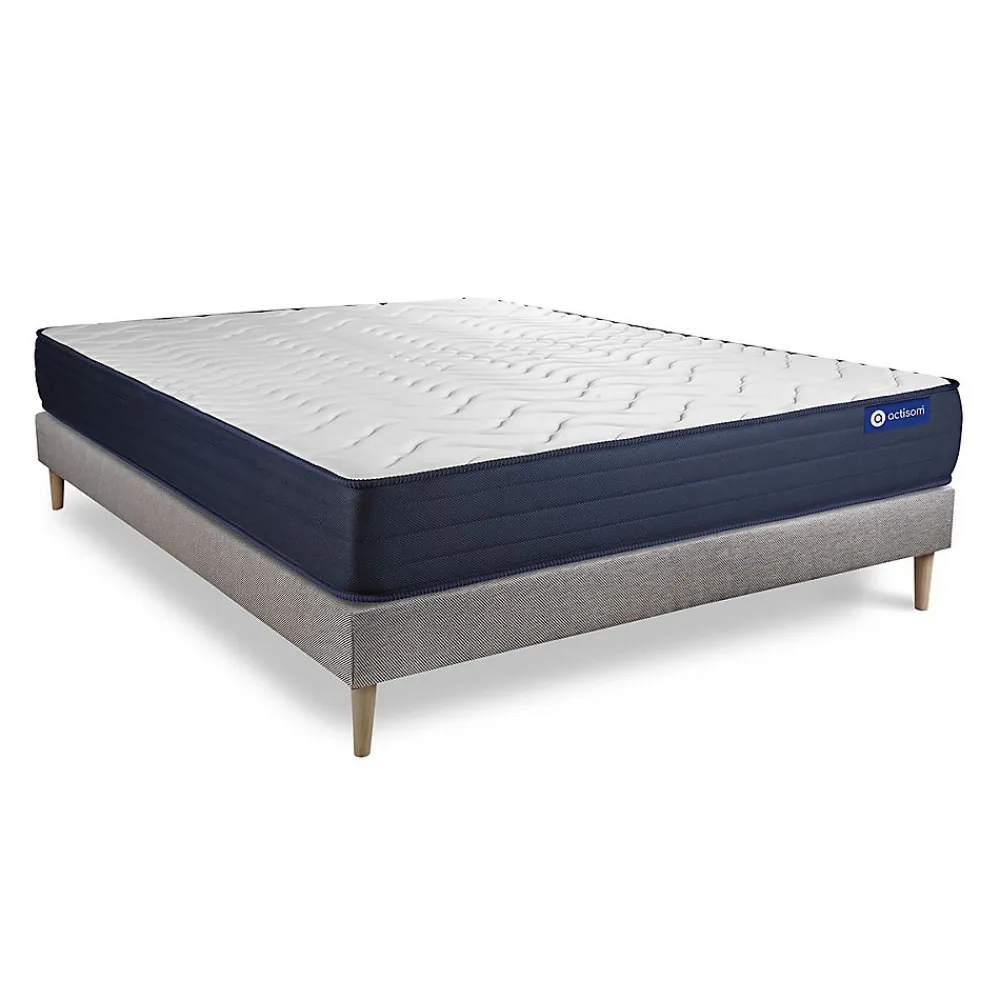 Actisom Ensemble Ressorts ensachés et mémoire de forme de confort Très ferme avec sommier kit* Ensemble Sommier Et Matelas