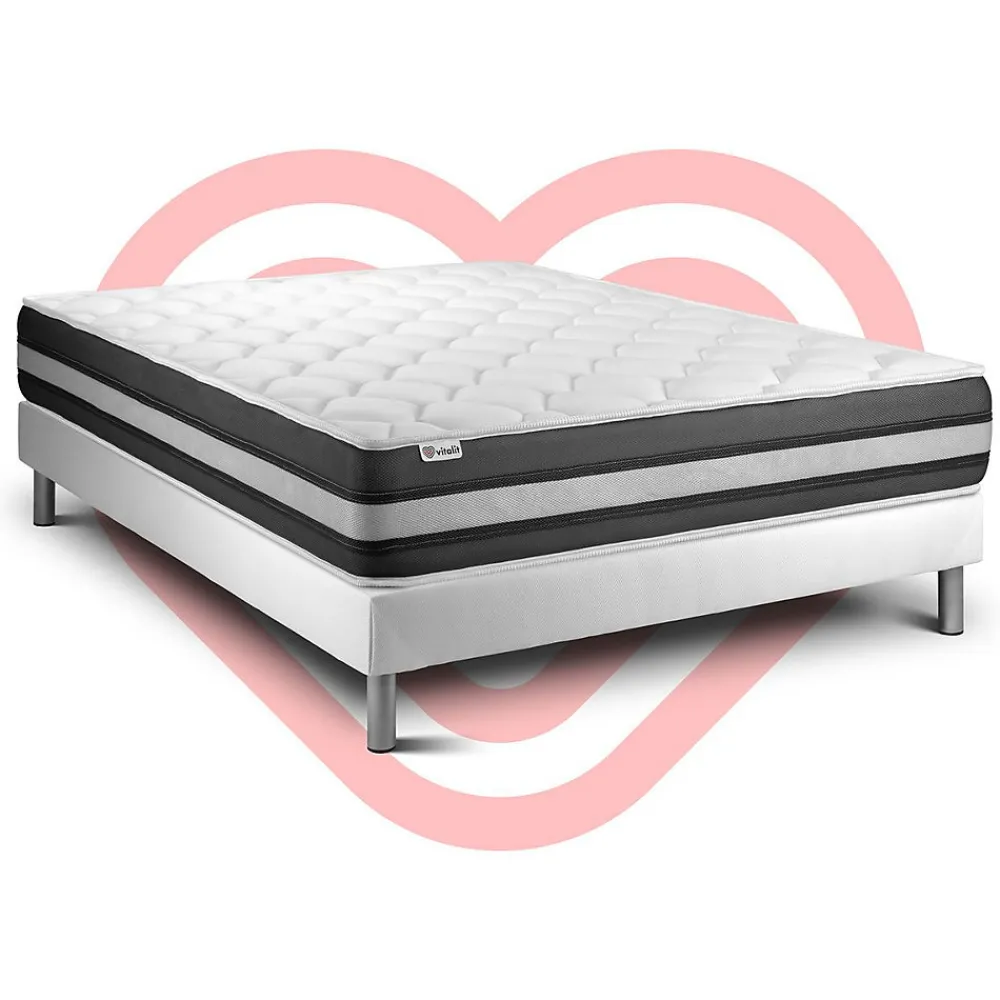 Ensemble Ressorts ensachés et mémoire de forme de confort Ferme avec sommier kit>Vitalit Online