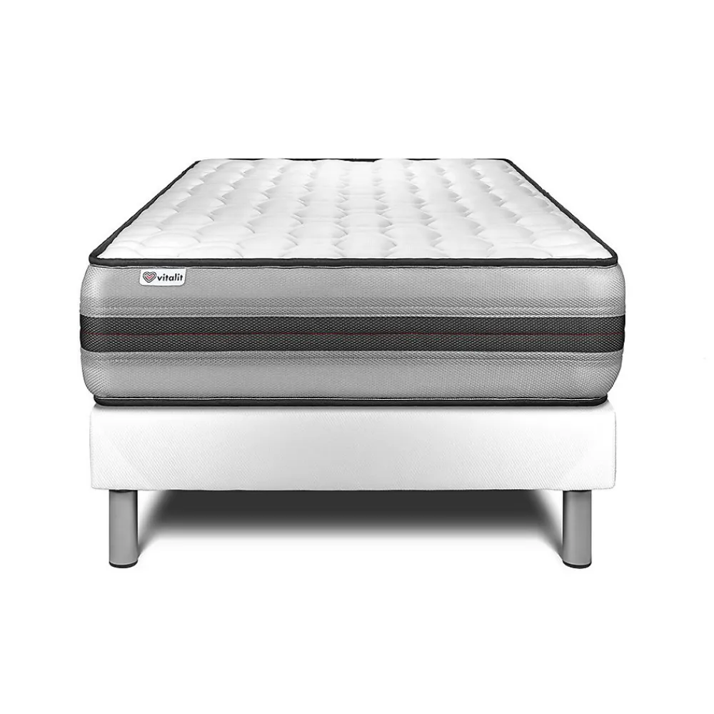 Vitalit Ensemble Ressorts ensachés et mémoire de forme de confort Equilibré avec sommier kit* Ensemble Sommier Et Matelas