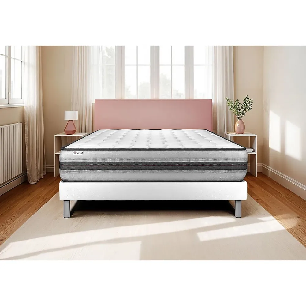 Vitalit Ensemble Ressorts ensachés et mémoire de forme de confort Equilibré avec sommier kit* Ensemble Sommier Et Matelas
