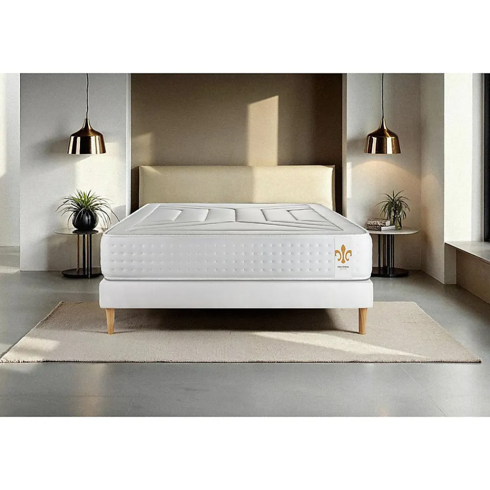 Ensemble Ressorts ensachés et mémoire de forme de confort Ferme avec sommier tapissier>Litier Deluxe Discount