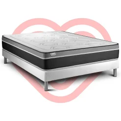 Ensemble Ressorts ensachés et mémoire de forme de confort Equilibré avec sommier kit><noscript><img width=