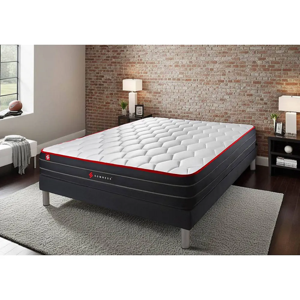 Somness Ensemble Ressorts ensachés et mémoire de forme de confort Equilibré avec sommier kit* Ensemble Sommier Et Matelas