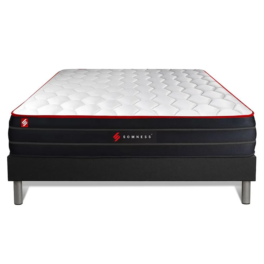 Somness Ensemble Ressorts ensachés et mémoire de forme de confort Equilibré avec sommier kit* Ensemble Sommier Et Matelas
