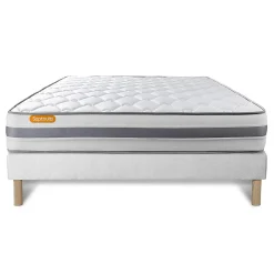 Sept Nuits Ensemble Ressorts ensachés et mémoire de forme de confort Ferme avec sommier tapissier* Ensemble Sommier Et Matelas