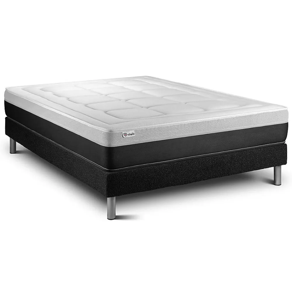Ensemble Ressorts ensachés et mémoire de forme de confort Ferme avec sommier kit>Vitalit Best