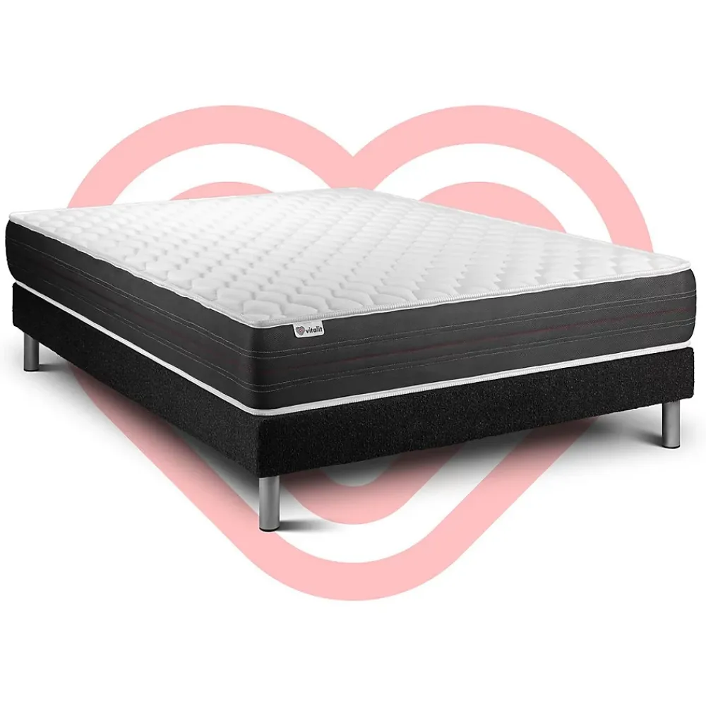 Vitalit Ensemble Ressorts ensachés de confort Ferme avec sommier tapissier* Ensemble Sommier Et Matelas
