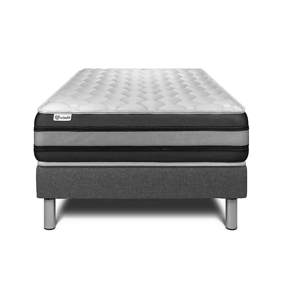 Vitalit Ensemble Ressorts ensachés et mémoire de forme de confort Ferme avec sommier kit* Ensemble Sommier Et Matelas