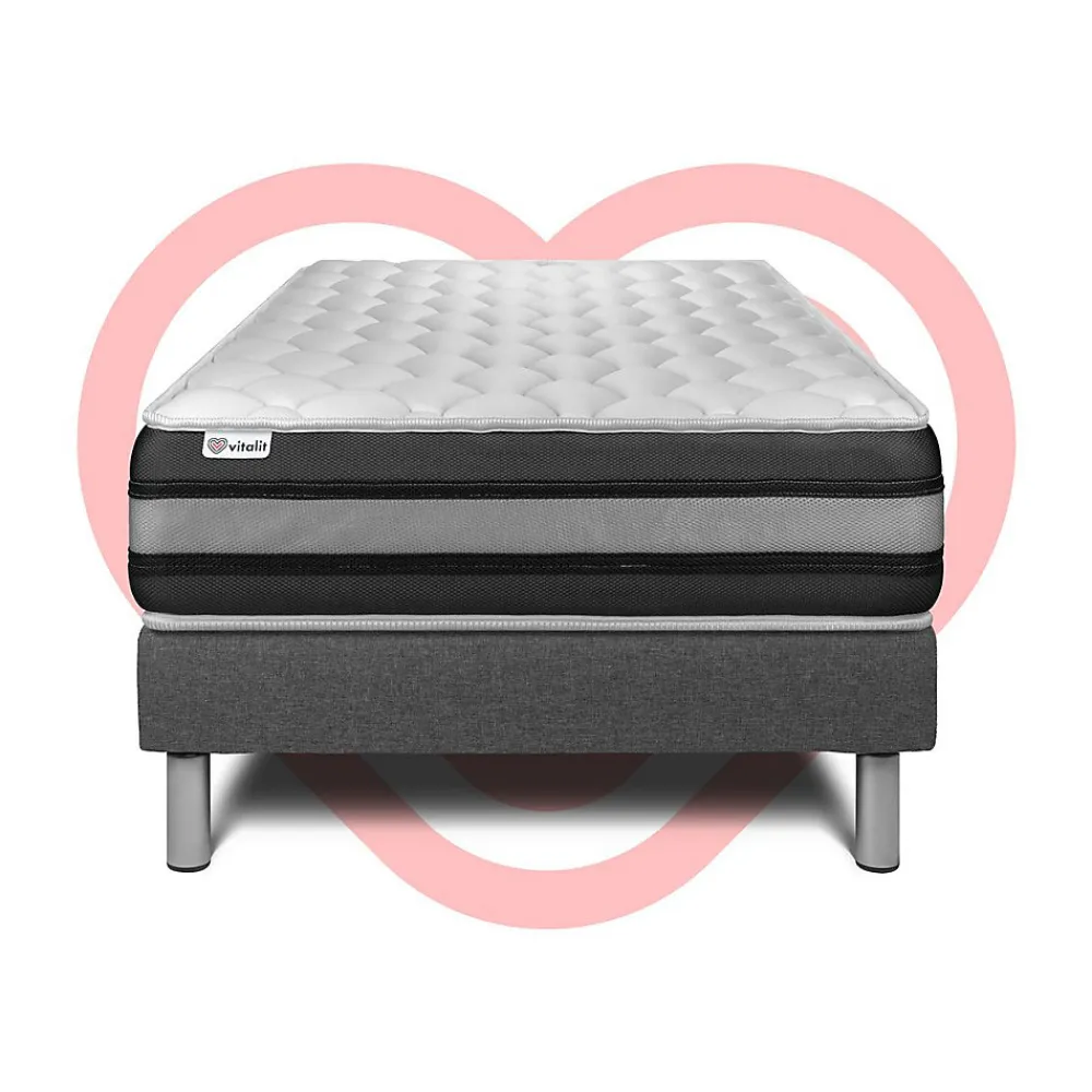 Vitalit Ensemble Ressorts ensachés et mémoire de forme de confort Ferme avec sommier kit* Ensemble Sommier Et Matelas