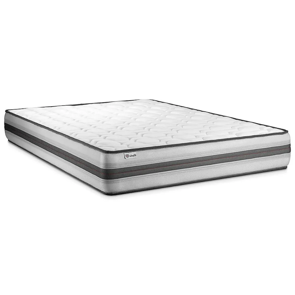 Vitalit Ensemble Ressorts ensachés et mémoire de forme de confort Equilibré avec sommier tapissier* Ensemble Sommier Et Matelas