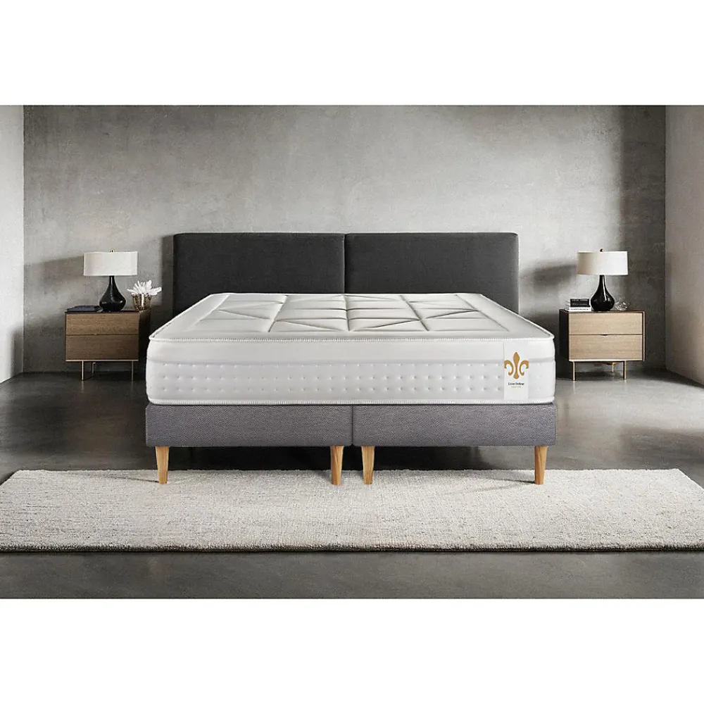 Litier Deluxe Ensemble Ressorts ensachés et mémoire de forme de confort Equilibré avec sommier tapissier* Ensemble Sommier Et Matelas
