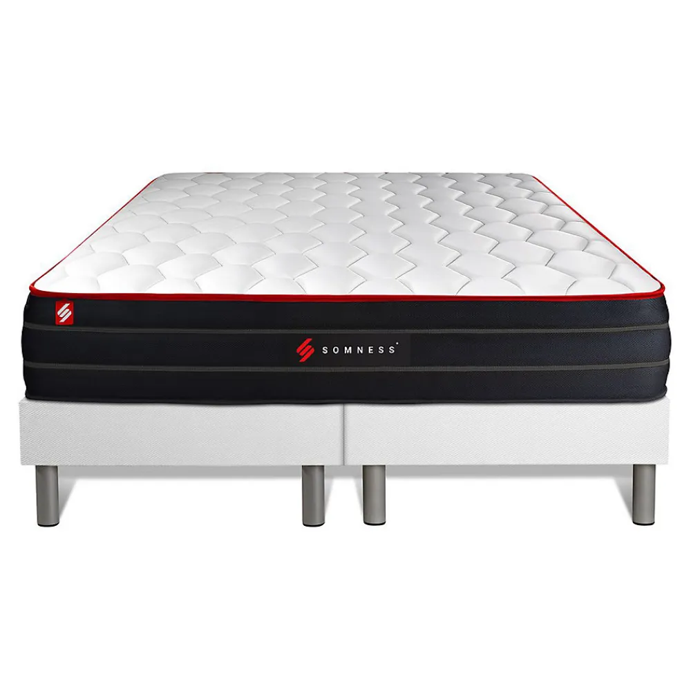Ensemble Ressorts ensachés et mémoire de forme de confort Equilibré avec sommier tapissier>Somness Online
