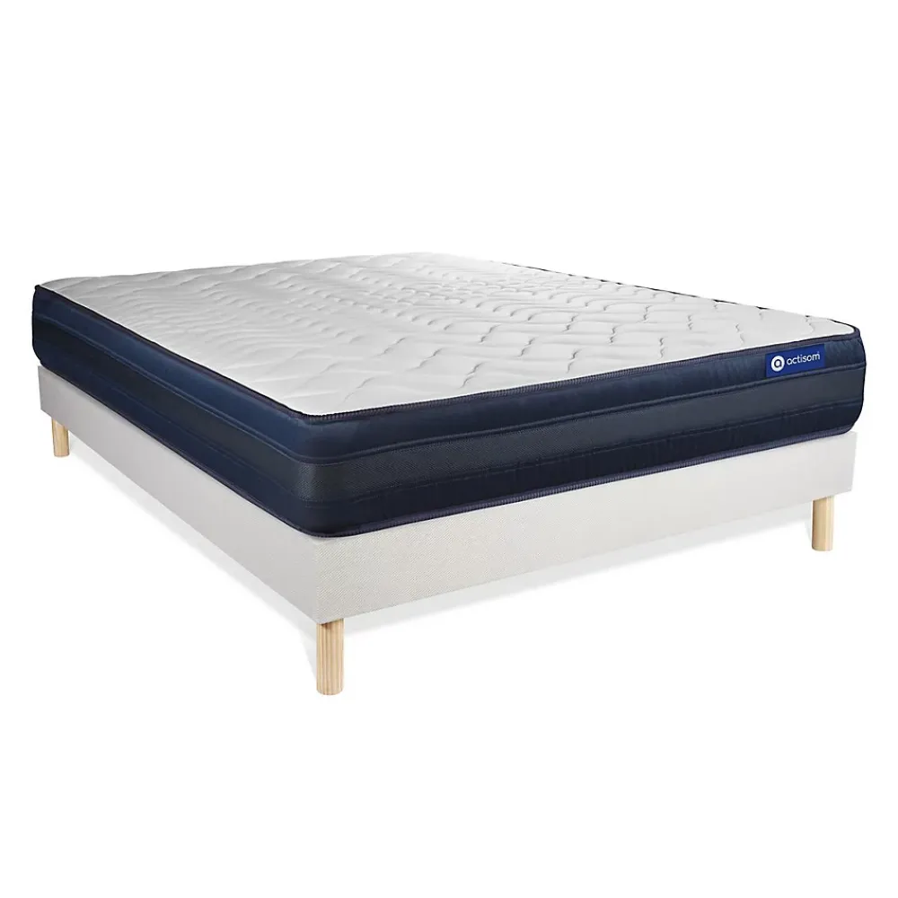 Actisom Ensemble Ressorts ensachés et mémoire de forme de confort Très ferme avec sommier kit* Ensemble Sommier Et Matelas
