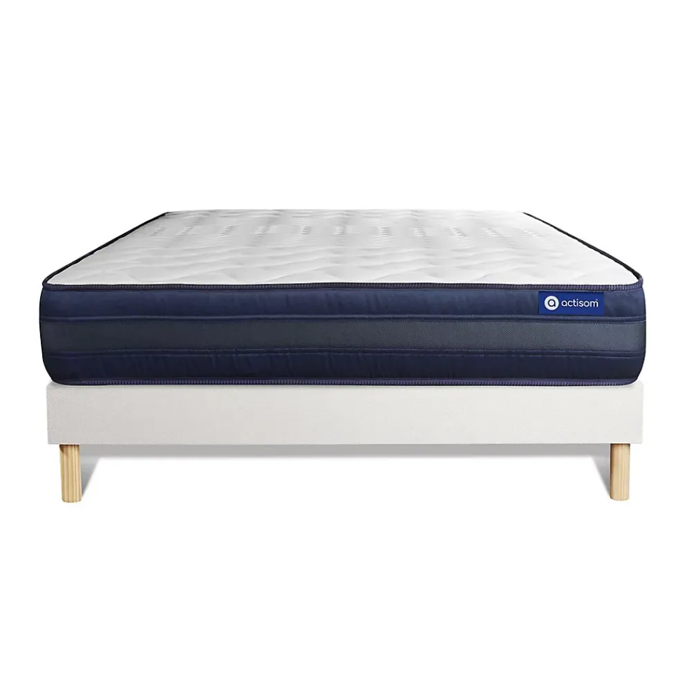Actisom Ensemble Ressorts ensachés et mémoire de forme de confort Très ferme avec sommier kit* Ensemble Sommier Et Matelas