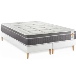 Litier Deluxe Ensemble Ressorts ensachés et mémoire de forme de confort Equilibré avec sommier tapissier* Ensemble Sommier Et Matelas