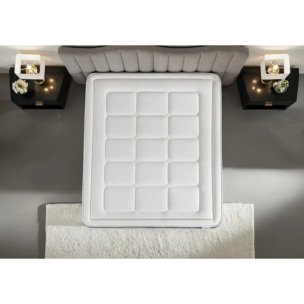 Litier Deluxe Ensemble Ressorts ensachés et mémoire de forme de confort Equilibré avec sommier tapissier* Ensemble Sommier Et Matelas