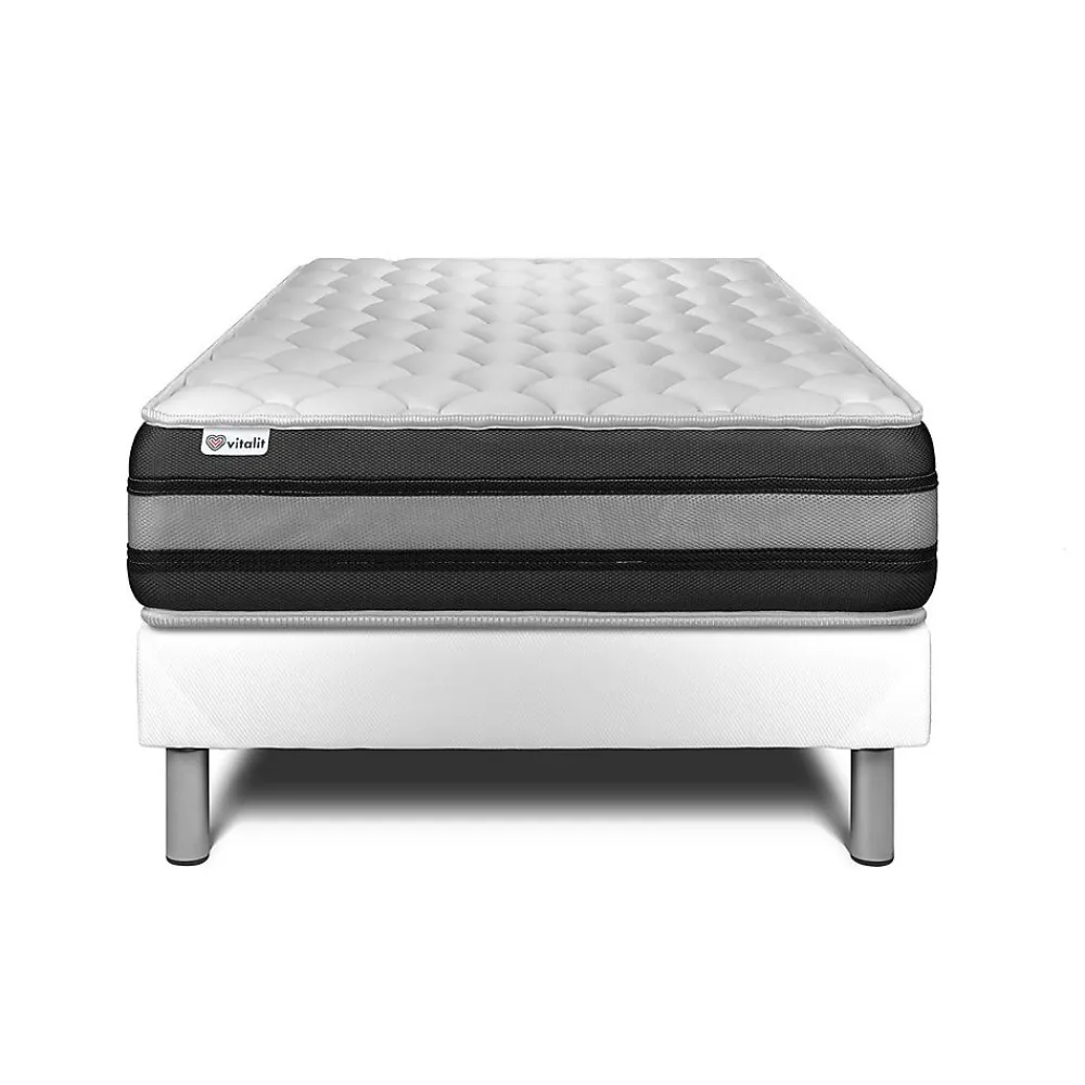 Ensemble Ressorts ensachés et mémoire de forme de confort Ferme avec sommier kit>Vitalit Online