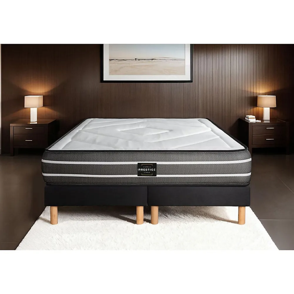 Ensemble Ressorts ensachés et mémoire de forme de confort Ferme avec sommier tapissier>Prestige Literie Best