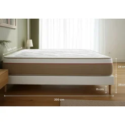 Ensemble Ressorts ensachés et mémoire de forme de confort Equilibré avec sommier tapissier><noscript><img width=