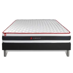 Somness Ensemble Ressorts ensachés et mémoire de forme de confort Ferme avec sommier tapissier* Ensemble Sommier Et Matelas