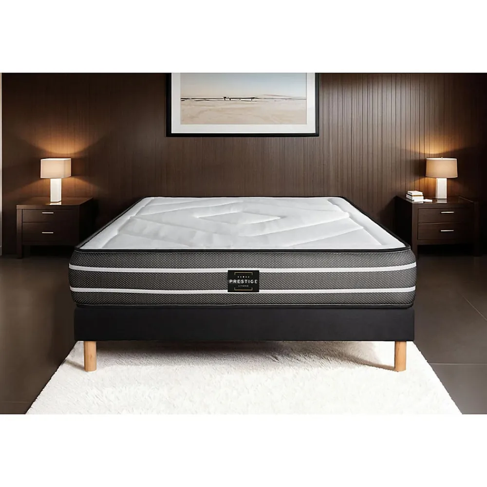 Ensemble Ressorts ensachés et mémoire de forme de confort Ferme avec sommier tapissier>Prestige Literie Outlet