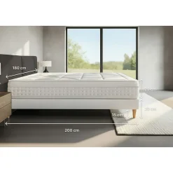 Litier Deluxe Ensemble Ressorts ensachés et mémoire de forme de confort Equilibré avec sommier kit* Ensemble Sommier Et Matelas