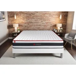 Somness Ensemble Ressorts ensachés et mémoire de forme de confort Ferme avec sommier tapissier* Ensemble Sommier Et Matelas