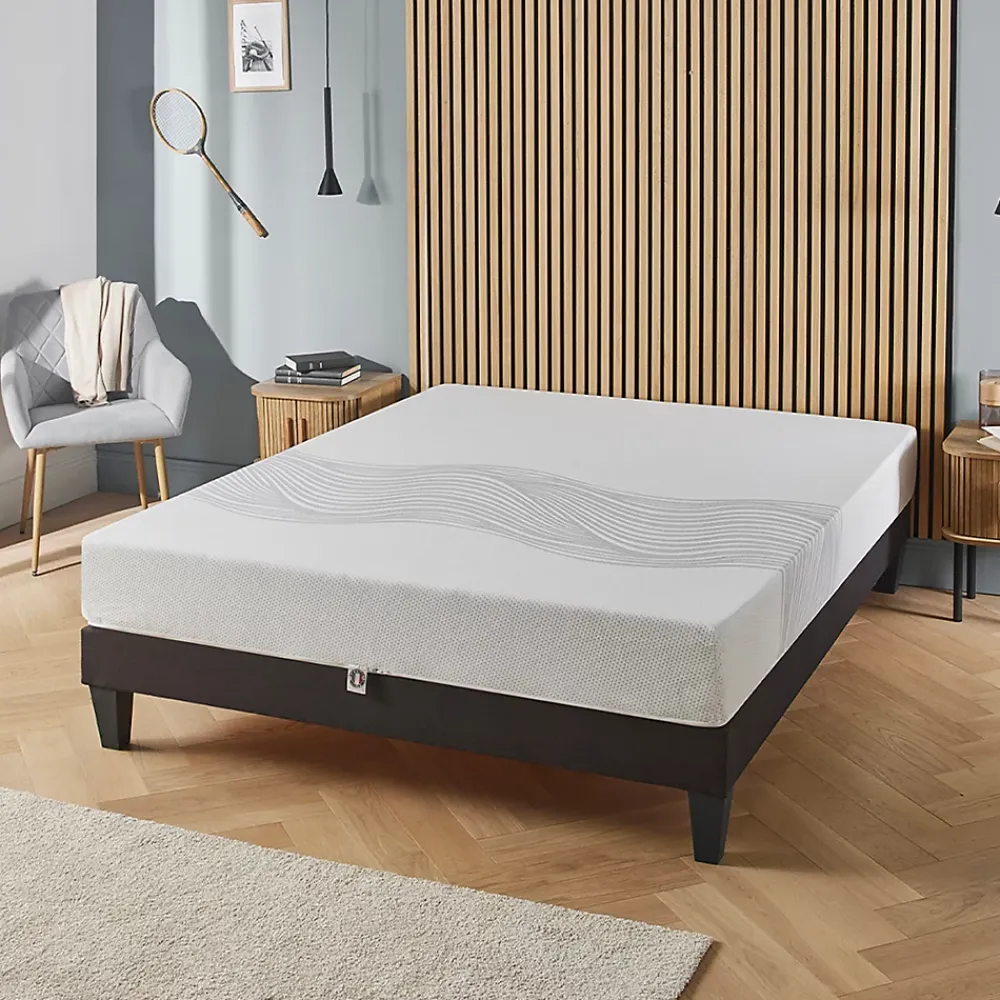 Olympe Literie Ensemble Sensitive 180x200 cm Matelas Mousse + Sommier Bois* Ensemble Sommier Et Matelas
