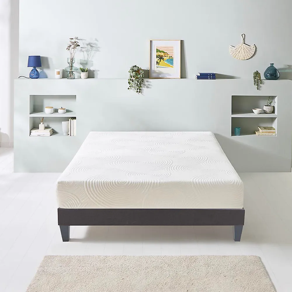 Bellecour Ensemble Vosges 160x200 cm Matelas Mousse Haute Densité + Sommier Bois* Ensemble Sommier Et Matelas