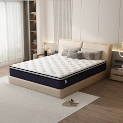 Ensemble 140x190 cm Matelas à ressorts + Sommier avec lattes larges, Epaisseur du Matelas 25cm><noscript><img width=