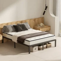 Teeno Ensemble 140x190 cm Matelas en mousse de 22 cm d'épaisseur + cadre de lit en métal* Ensemble Sommier Et Matelas