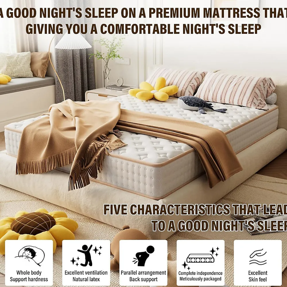 Ensemble 140x190 cm Matelas Mousse + Sommier à Lattes, Epaisseur du Matelas 18 cm>Teeno Best