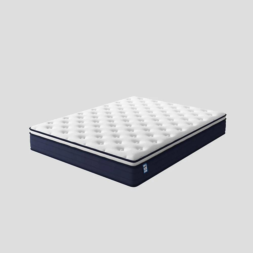 Ensemble 140x190cm Matelas à ressorts + Cadre de lit Plateforme Capitonné, Epaisseur du Matelas 20cm>Teeno New