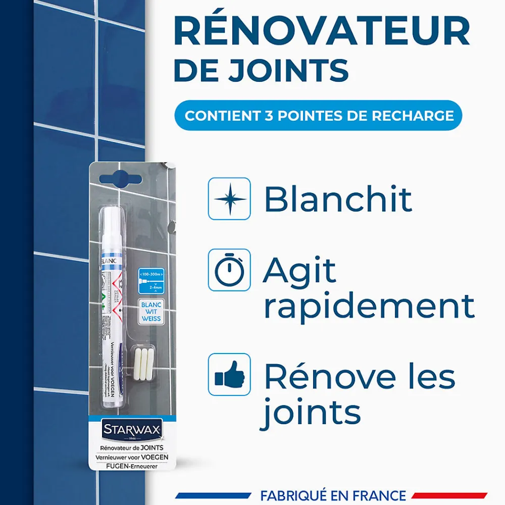 Feutre blanchisseur joints + 3 pointes de rechange>Starwax Best