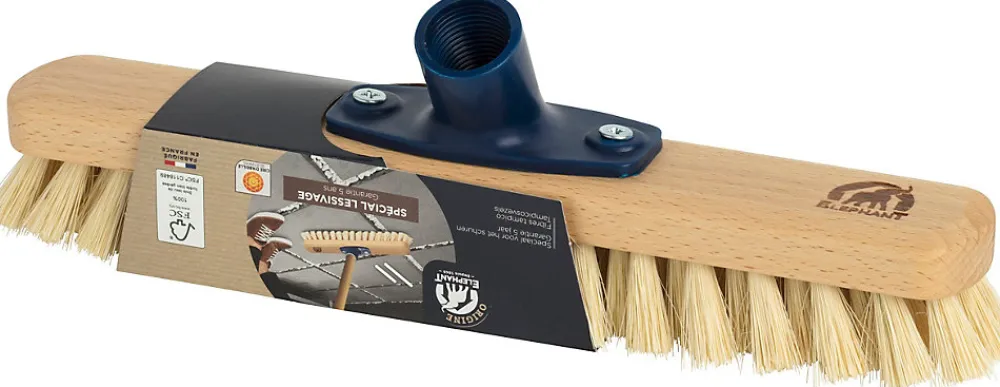 Frottoir fibres tampica et bois hêtre Origine Eléphant L.31 × l.6 × H.8,6 cm>Elephant Discount