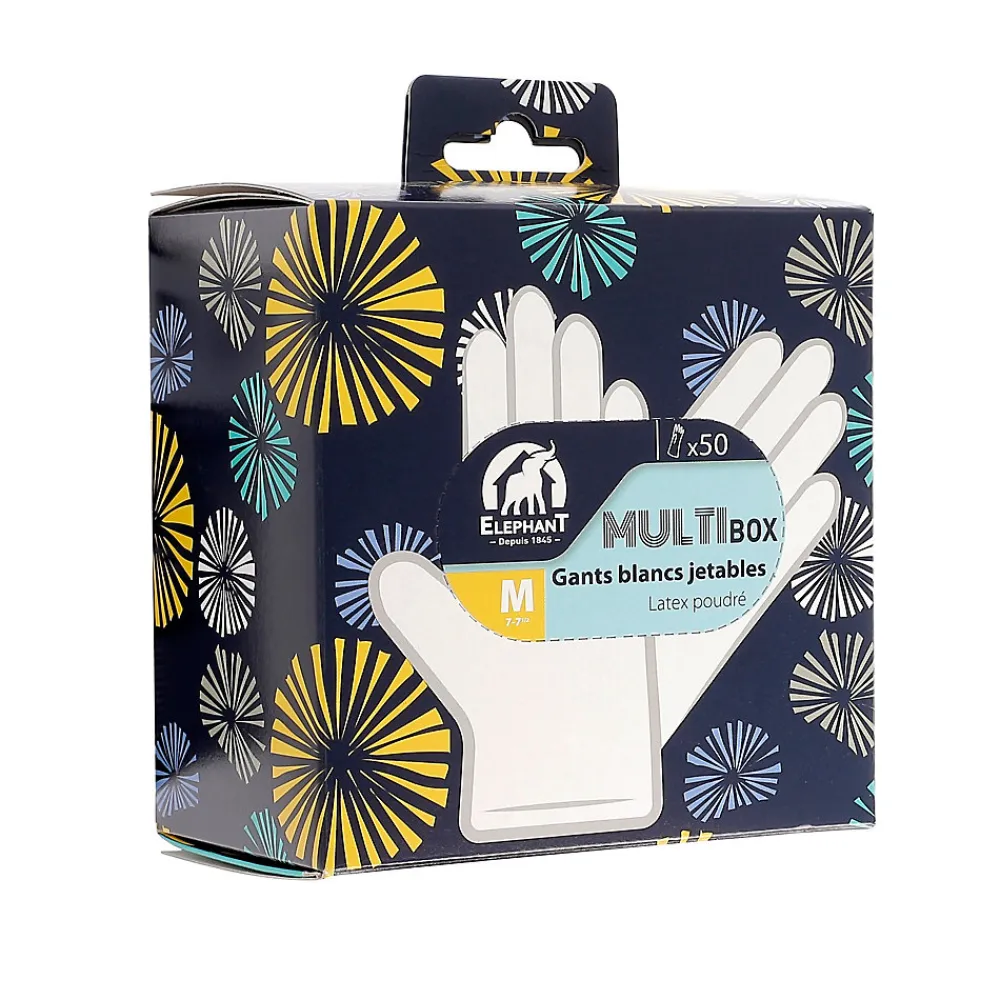 Gants en latex Multi'Box Taille 8, 50 pièces>Elephant Outlet