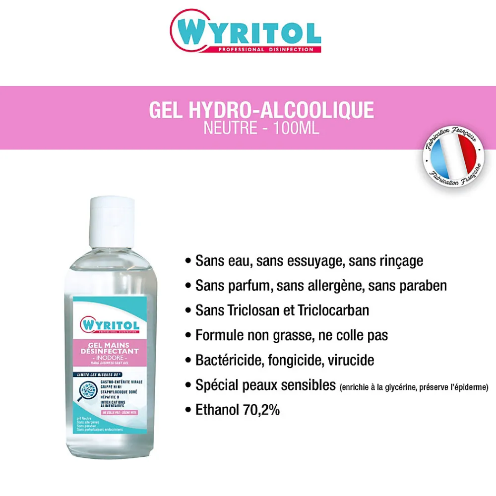 Gel hydro-alcoolique désinfectant pour les mains 100ml>Wyritol Best