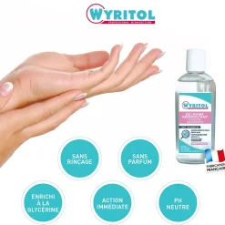 Gel hydro-alcoolique désinfectant pour les mains 100ml><noscript><img width=