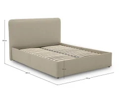 Best Mobilier Goyave - lit coffre - 140x190 - en tissu - sommier inclus -* Lit Coffre