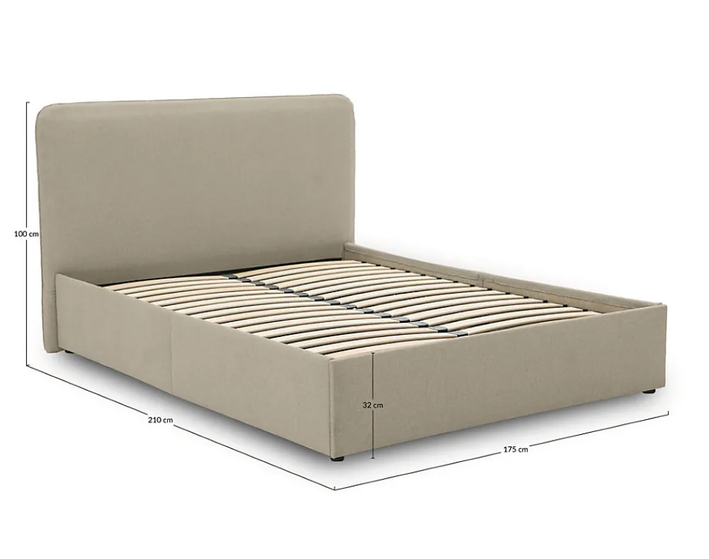 Goyave - lit coffre - 160x200 - en tissu - sommier inclus ->Best Mobilier