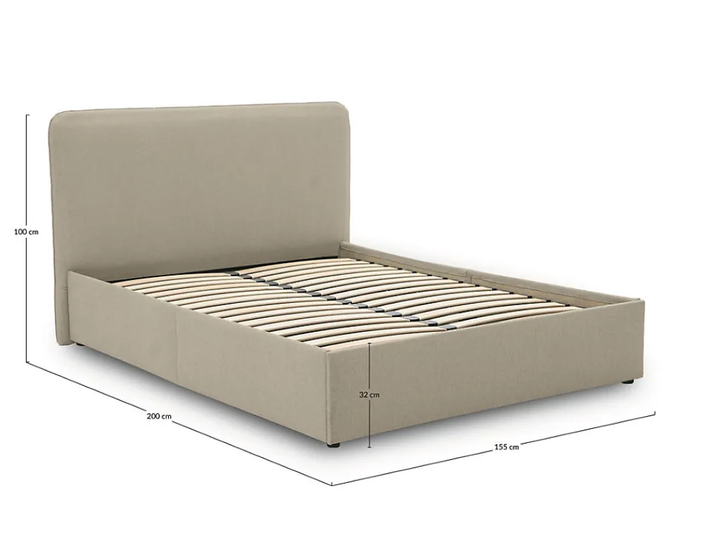 Goyave - lit coffre - 140x190 - en tissu - sommier inclus ->Best Mobilier Clearance