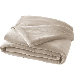 Altobuy HARRIS - Chemin de Lit 90x200cm Velours de Coton Coloris Pampa* Boutis, Couvre-Lit, Édredon