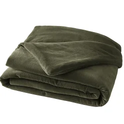 Altobuy HARRIS - Chemin de Lit 90x200cm Velours de Coton Coloris Thym* Boutis, Couvre-Lit, Édredon