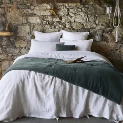Altobuy HARRIS - Chemin de Lit 90x200cm Velours de Coton Coloris Ardoise* Boutis, Couvre-Lit, Édredon