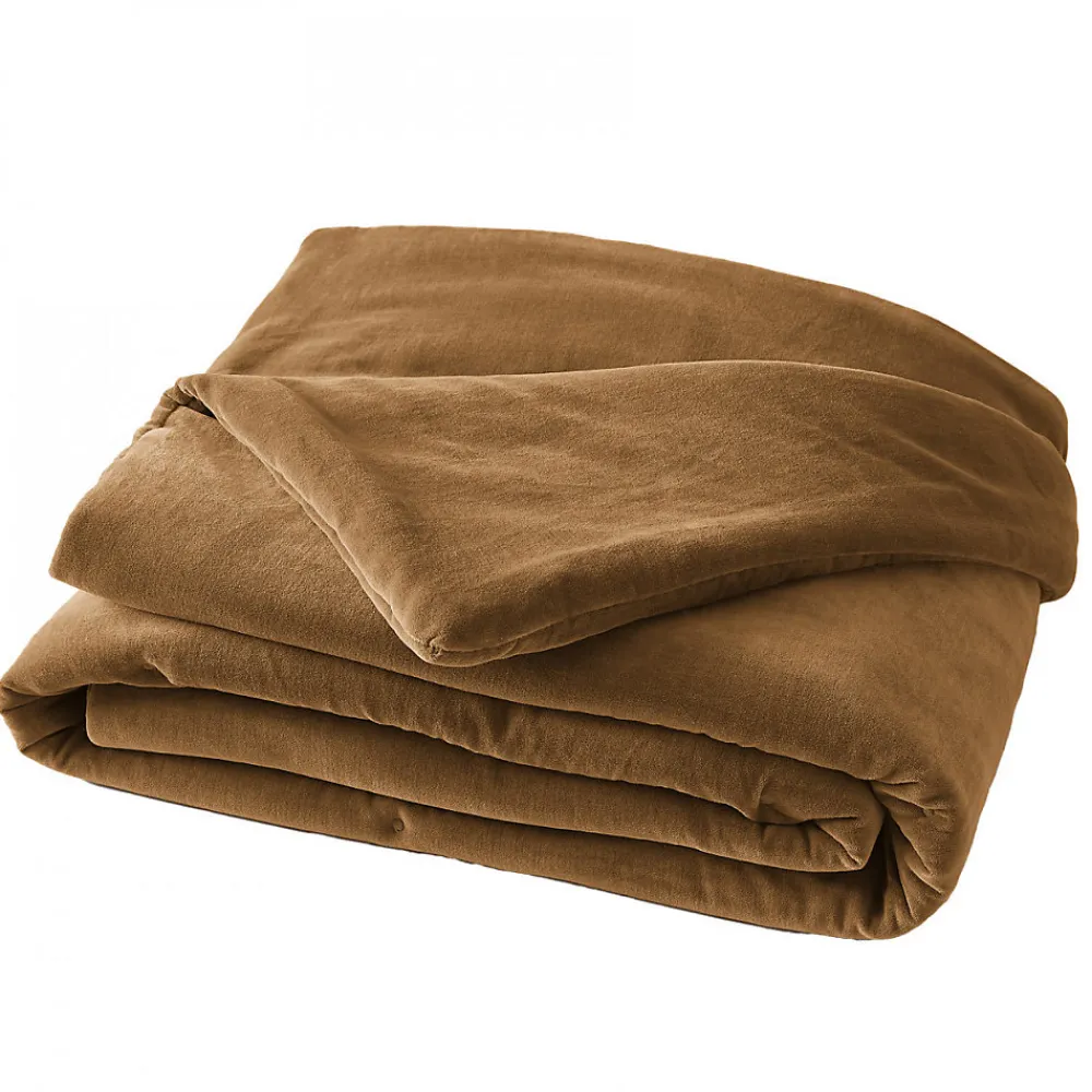 HARRIS - Chemin de Lit 90x200cm Velours de Coton Coloris Camel>Altobuy Outlet