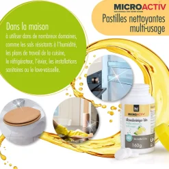 Höfer Chemie Microactiv 48 Pastilles Nettoyantes Multi-usages 160 G, Parfum Citron* Nettoyant Pour Salle De Bains